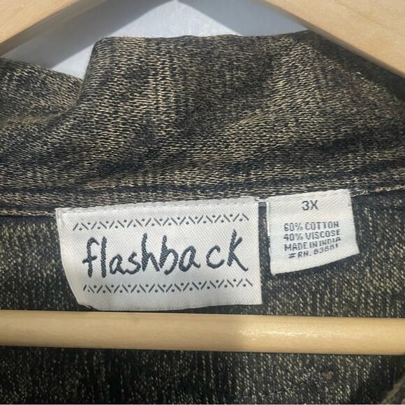 Flashback vintage brown embroidered lace sequin jacket button down size 3X - Picture 8 of 9